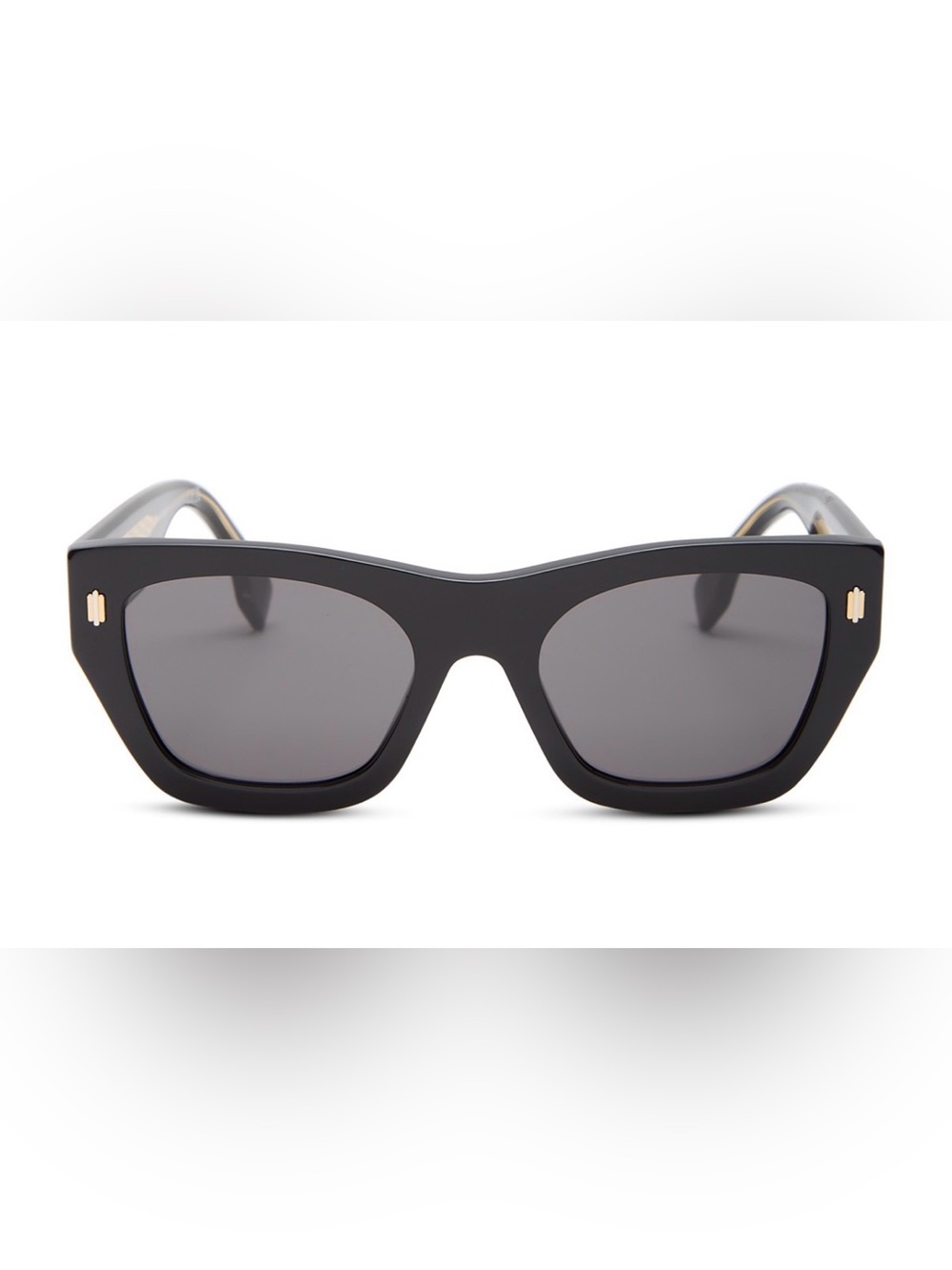 Fendi Black Cat-Eye Sunglasses with Gold Accents
